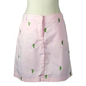 Vintage J Crew Factory Petal Pink Mini Skirt Seahorses Nautical Softgirl Jean St
